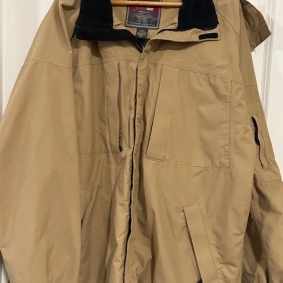 Veste Eddie Bauer Weatheredge Pro Homme XL Jaune – Nylon, Capuche, Fermeture éclair